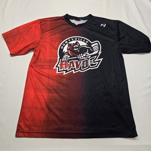 Huntsville Havoc Sphl Minor League Hock Athletic Red and Black T-Shirt - Picture 1 of 5